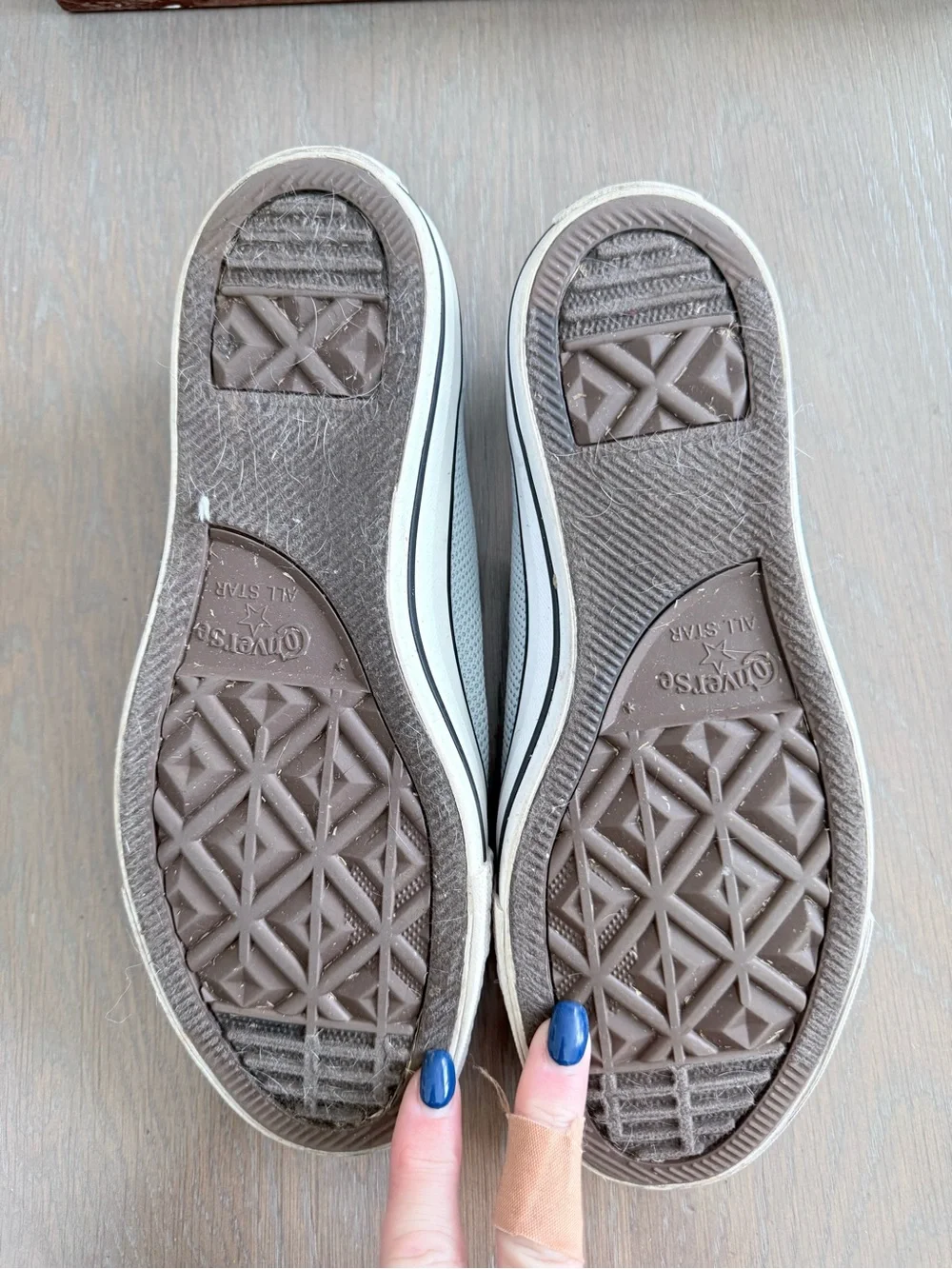 Converse Women's Light Blue Knit Slip-On Sneakers